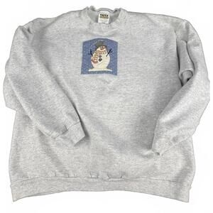 Vintage Tultex Snowman Sweatshirt | XL | USA Made | Winter Graphic